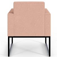 Kit 04 Poltronas Base Fixa De Metal Helô L02 Linho Rosê - 2