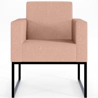 Kit 04 Poltronas Base Fixa De Metal Helô L02 Linho Rosê - 6