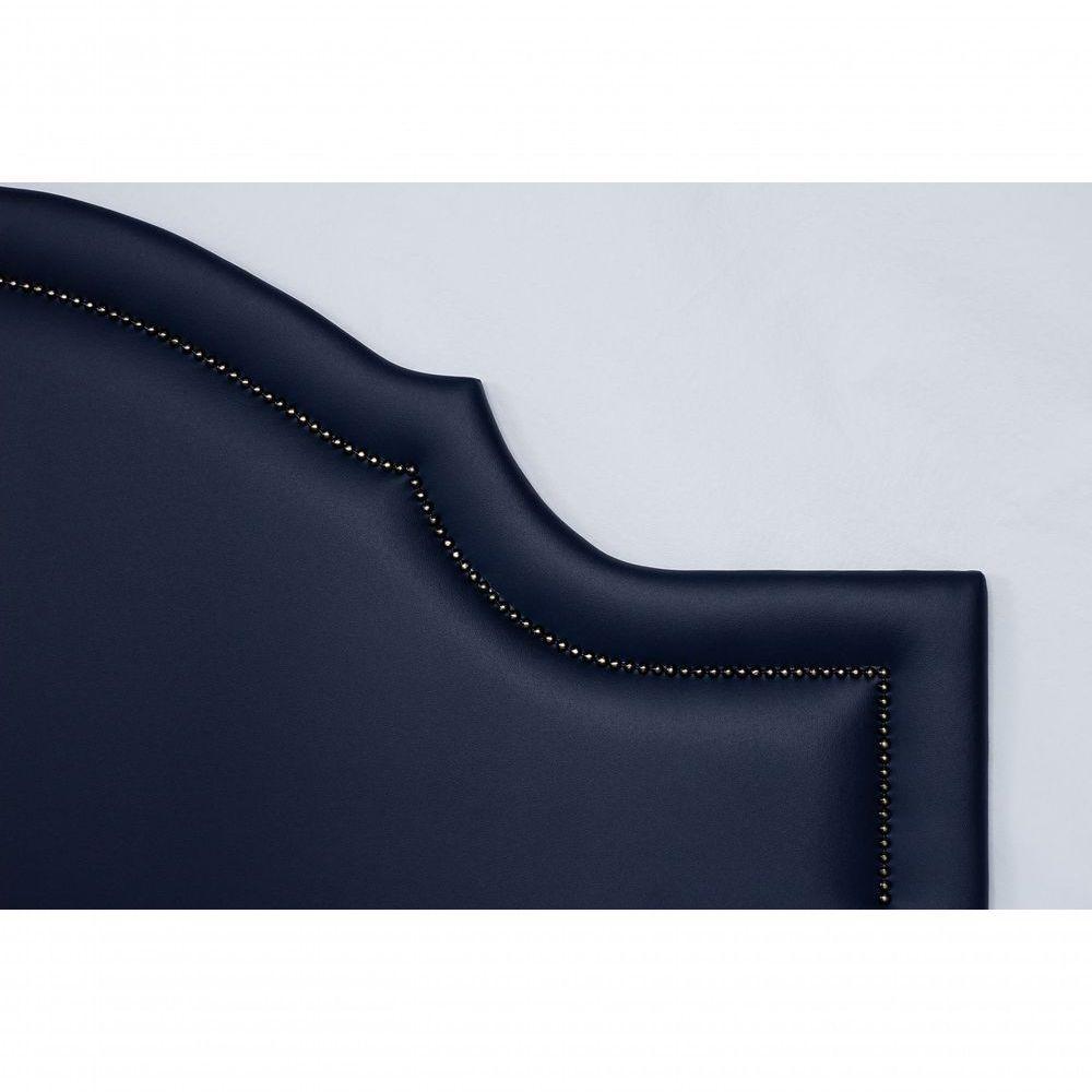 Cabeceira King Luxo 193X60 Azul Tachas Fumê - 4