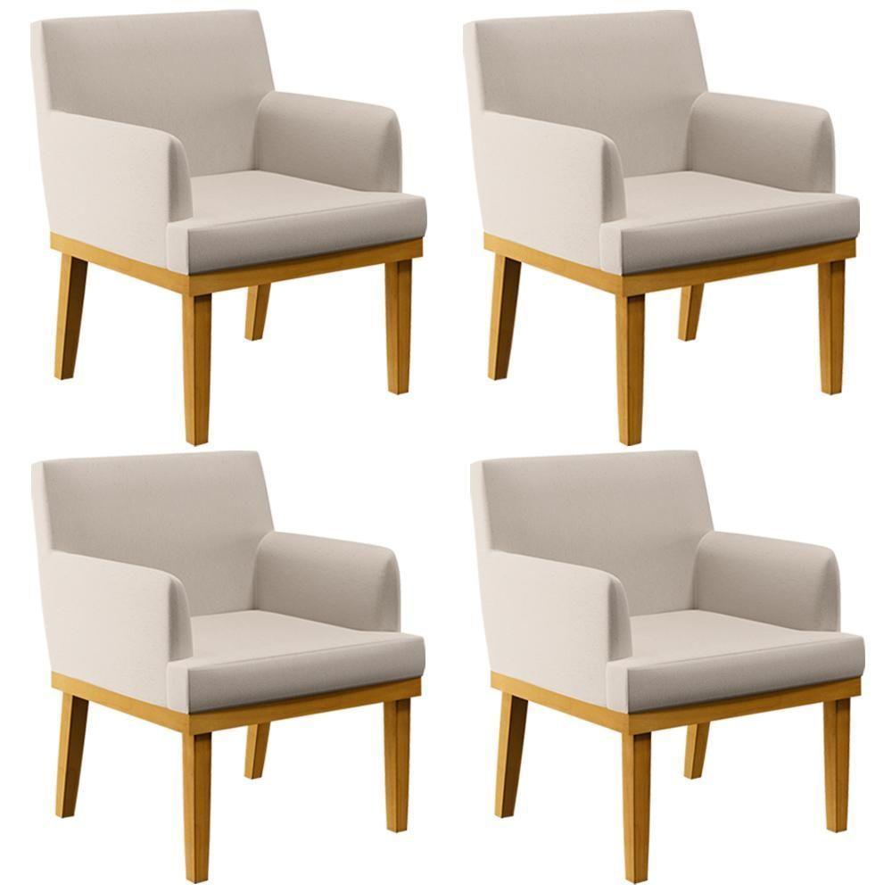 Kit 04 Poltronas Beatriz W01 Linho Cru - 1