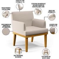 Kit 04 Poltronas Beatriz W01 Linho Cru - 8