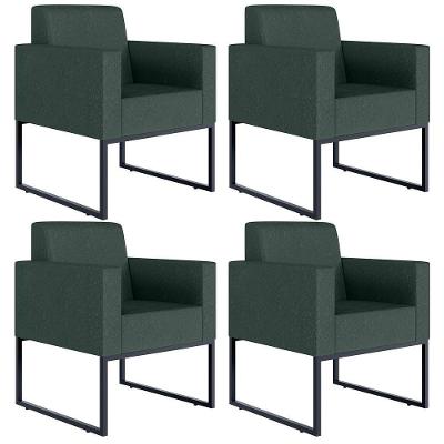 Kit 04 Poltronas Decorativa Helô L02 Verde Lyam Decor
