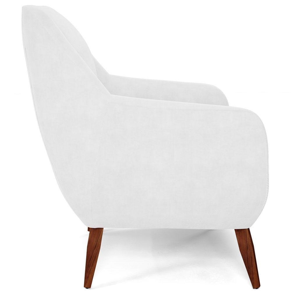Poltrona Fixa Pés De Madeira Paloma D02 Corano Branco C-12 - 2