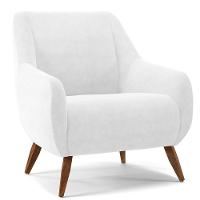 Poltrona Fixa Pés De Madeira Paloma D02 Corano Branco C-12 - 1