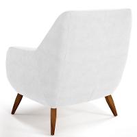 Poltrona Fixa Pés De Madeira Paloma D02 Corano Branco C-12 - 5