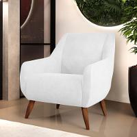 Poltrona Fixa Pés De Madeira Paloma D02 Corano Branco C-12 - 13