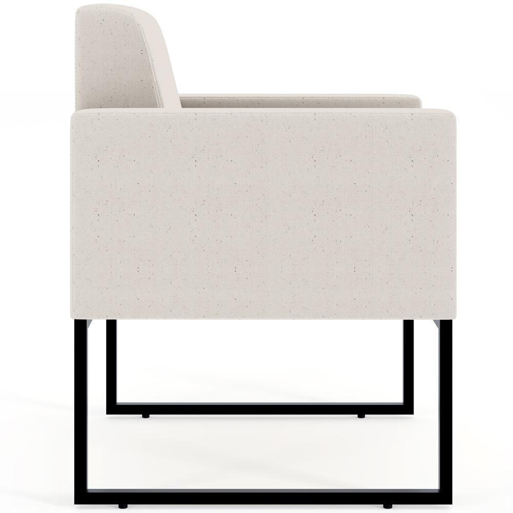 Kit 04 Poltronas Base Fixa De Metal Helô L02 Linho Cru - 5