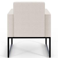 Kit 04 Poltronas Base Fixa De Metal Helô L02 Linho Cru - 2