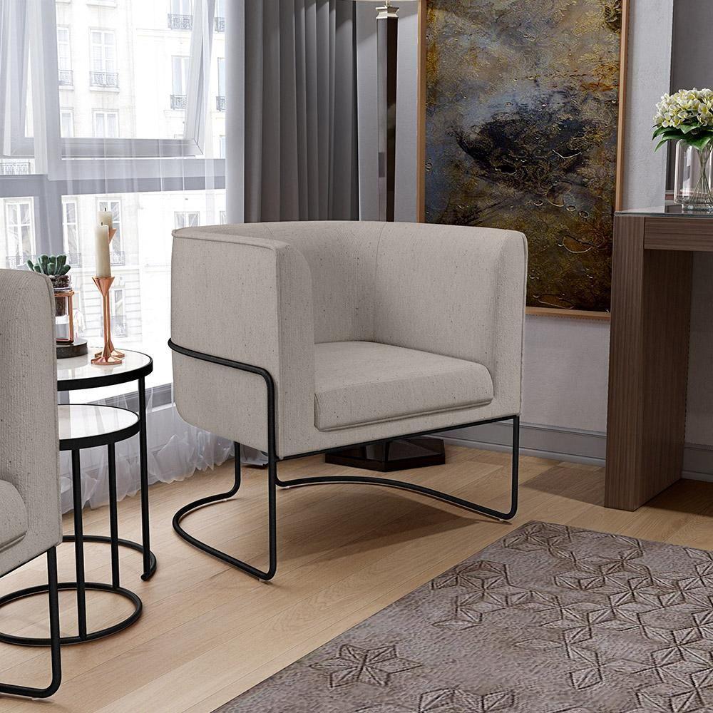 Kit 02 Poltronas Preto Betina D02 Bege C-107 - 10