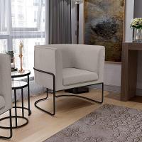 Kit 02 Poltronas Preto Betina D02 Bege C-107 - 10