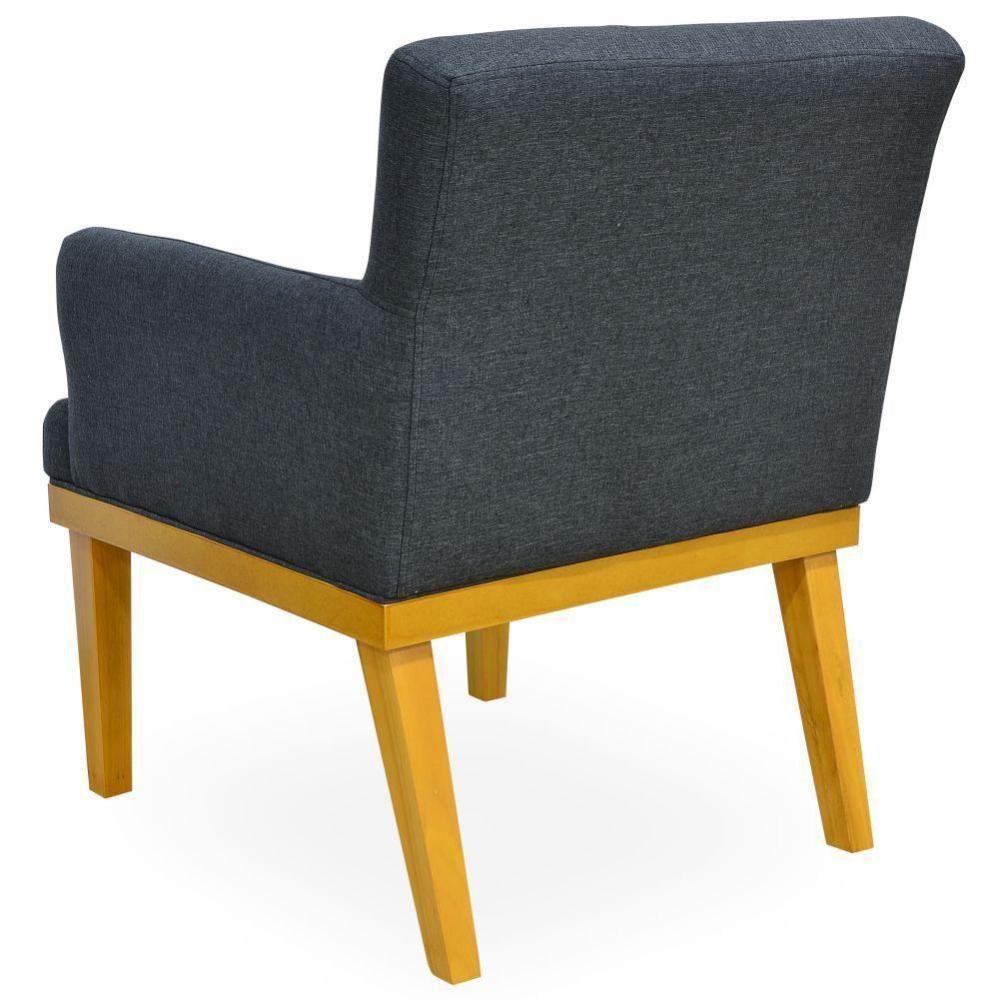 Kit 04 Poltronas Beatriz W01 Linho Chumbo - 2