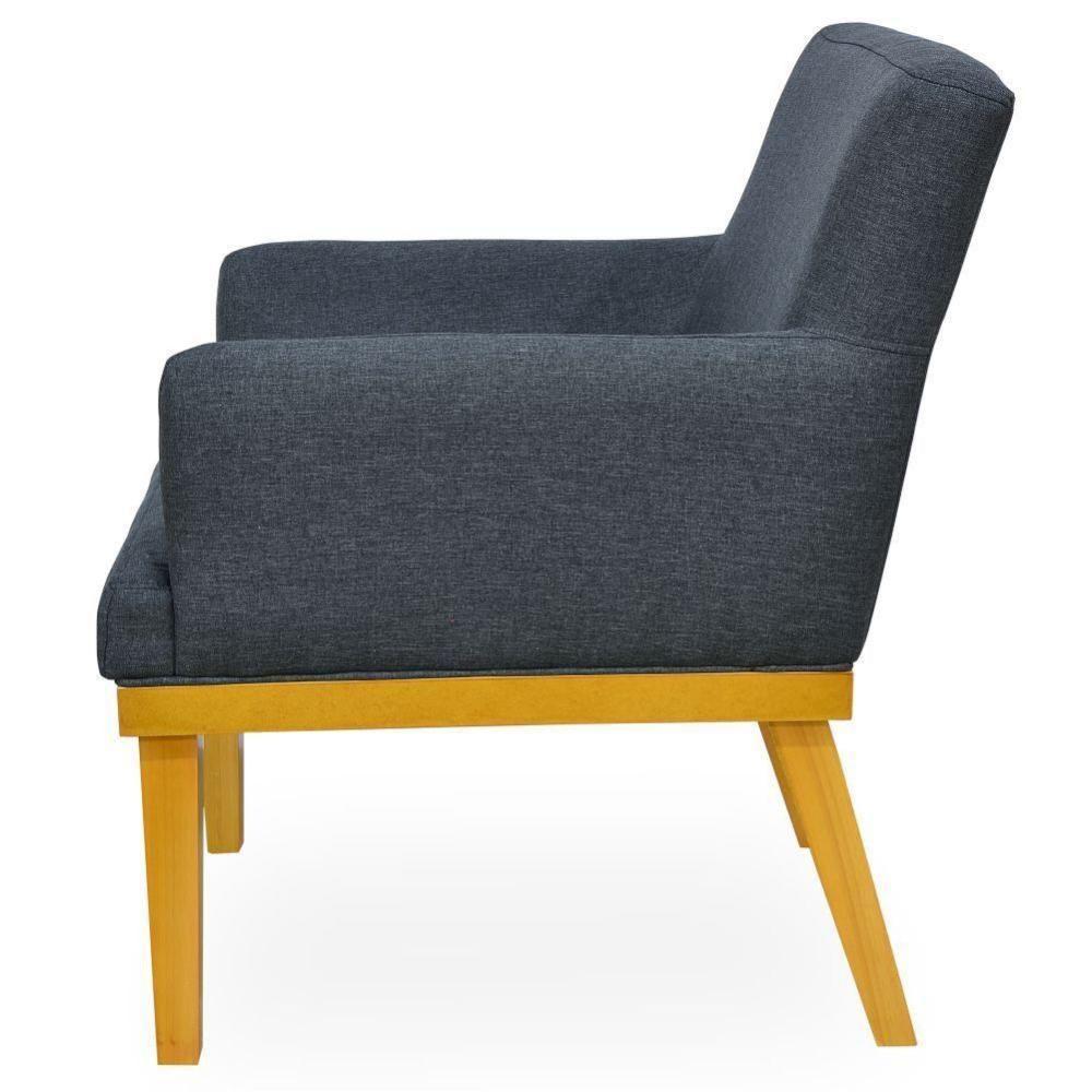 Kit 04 Poltronas Beatriz W01 Linho Chumbo - 5