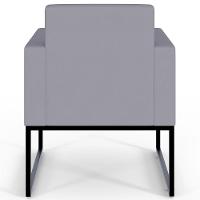 Kit 04 Poltronas Base Fixa De Metal Helô L02 Suede Cinza - 2