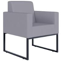 Kit 04 Poltronas Base Fixa De Metal Helô L02 Suede Cinza - 9