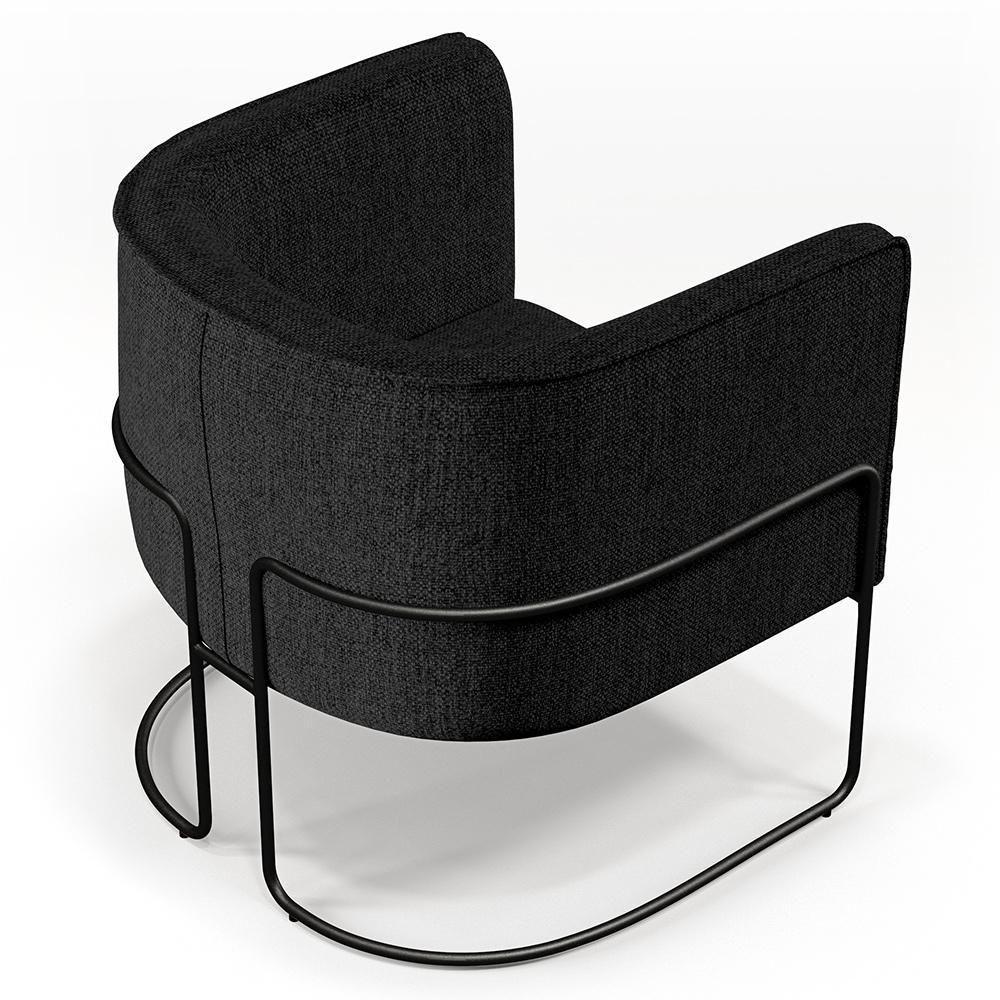 Kit 02 Poltronas Preto Betina D02 Chumbo D-465 - 5