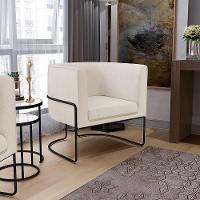 Kit 02 Poltronas Preto Betina D02 Bege C-443 - 10