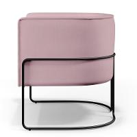 Kit 02 Poltronas Preto Betina D02 Veludo Rosê C-305 - 5