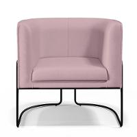 Kit 02 Poltronas Preto Betina D02 Veludo Rosê C-305 - 6