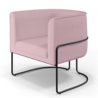 Kit 02 Poltronas Preto Betina D02 Veludo Rosê C-305 - 9