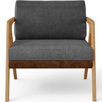 Kit 02 Poltronas Pietra L02 Marrom Linho Cinza Escuro - 7