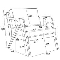 Kit 02 Poltronas Pietra L02 Marrom Linho Cinza Escuro - 9