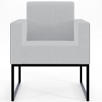 Kit 04 Poltronas Base Fixa Metal Helô L02 Linho Cinza Preto - 6