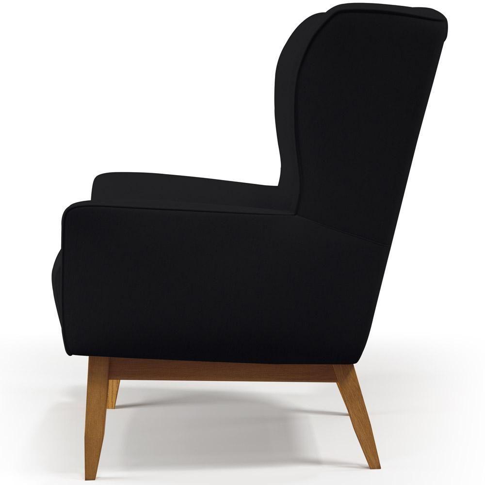 Kit Poltrona Milena D02 Com Puff Viseo Veludo Preto C-300 - 3