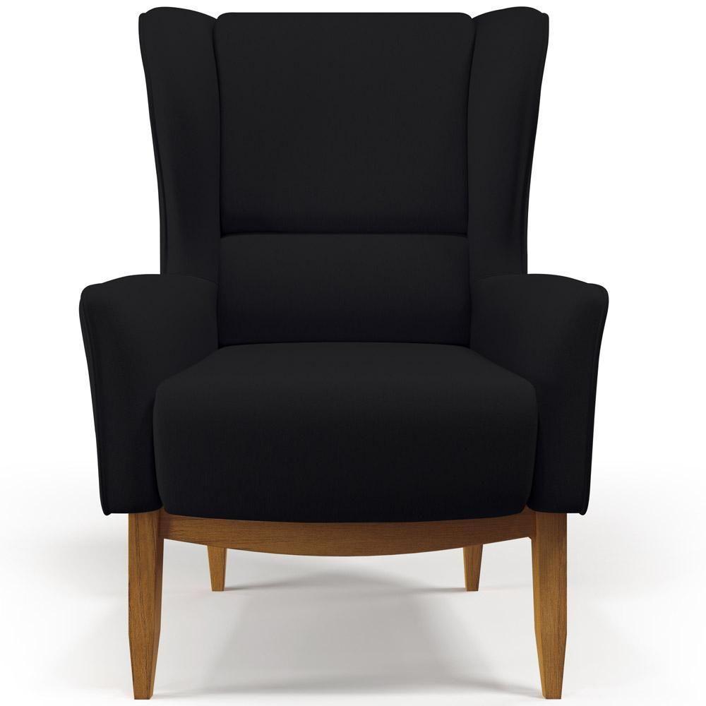 Kit Poltrona Milena D02 Com Puff Viseo Veludo Preto C-300 - 4