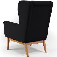 Kit Poltrona Milena D02 Com Puff Viseo Veludo Preto C-300 - 2