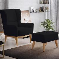 Kit Poltrona Milena D02 Com Puff Viseo Veludo Preto C-300 - 8