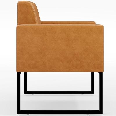 Kit 4 Poltronas Decorativas Helô L02 Corino Marrom Lyam Decor
