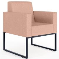 Kit 03 Poltronas E Recepção Base Fixa De Metal Linho Rosê - 9