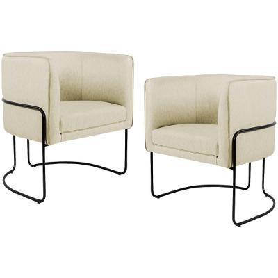 Kit 2 Poltronas Decorativas Betina D02 Bege Preto Lyam Decor