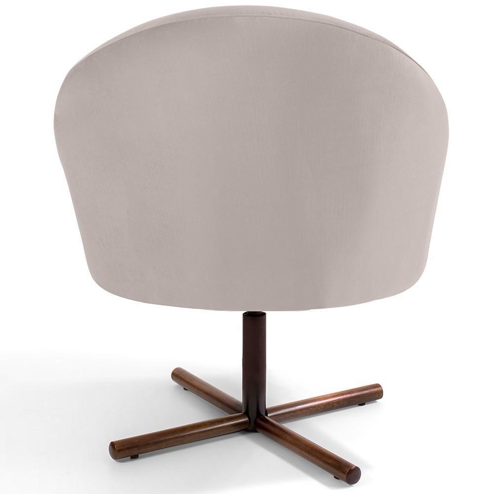 Kit 02 Poltronas Rafa D02 Veludo Bege C-309 - 3