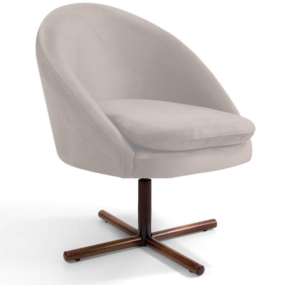 Kit 02 Poltronas Rafa D02 Veludo Bege C-309 - 7