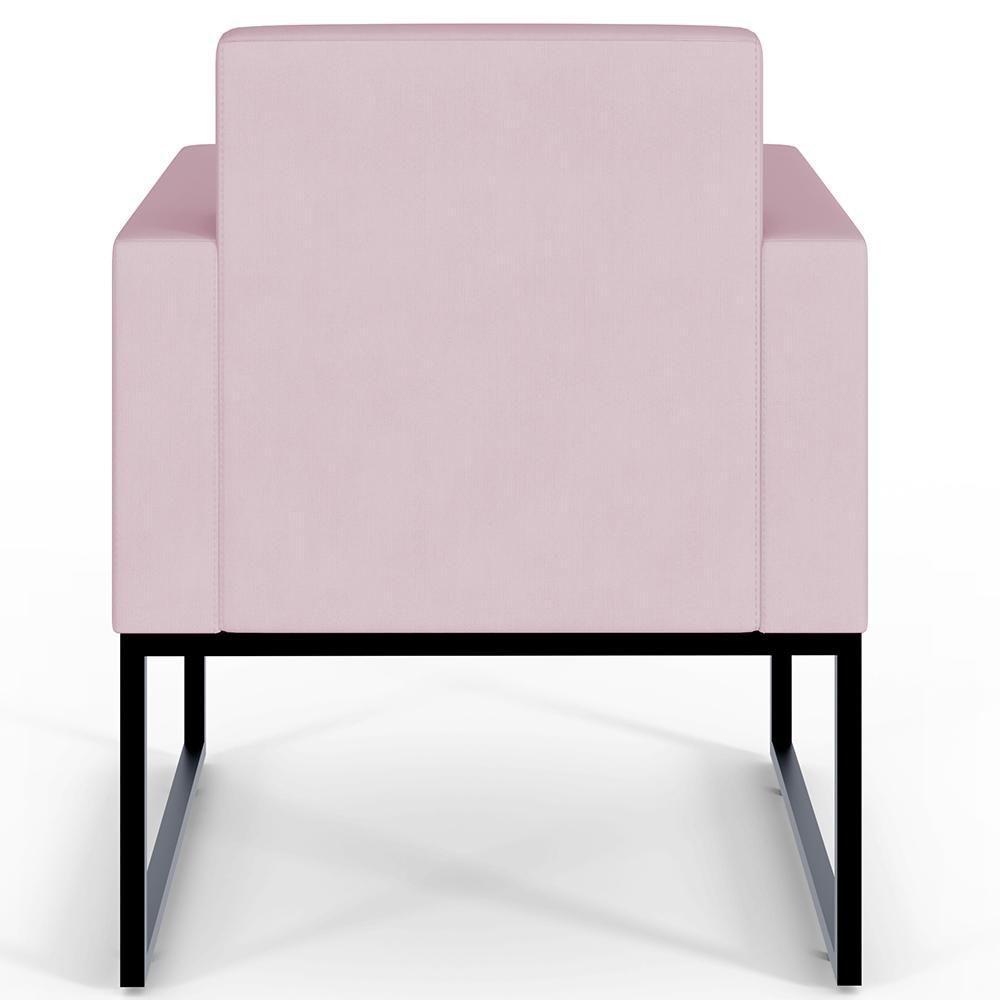 Kit 04 Poltronas Base Fixa De Metal Helô L02 Suede Rosê - 2