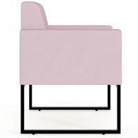 Kit 04 Poltronas Base Fixa De Metal Helô L02 Suede Rosê - 7