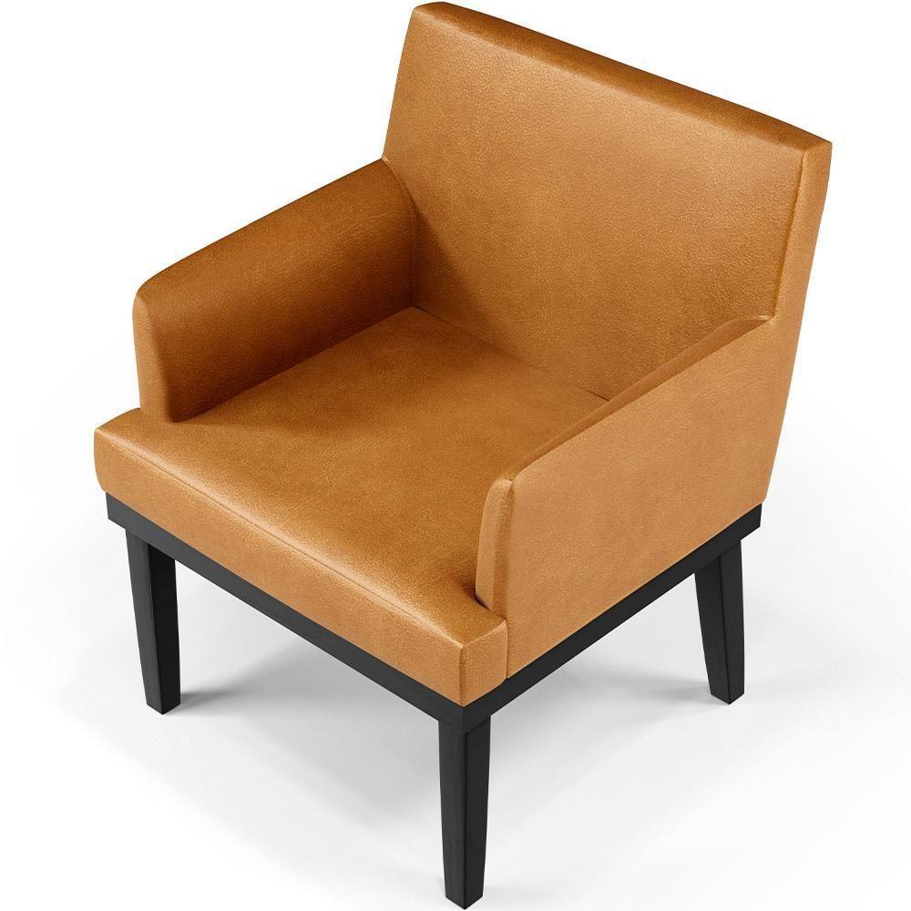 Kit 04 Poltronas Base Preto Beatriz W01 Couríssimo Whisky - 4