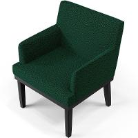 Kit 04 Poltronas Base Preto Beatriz W01 Bouclê Verde