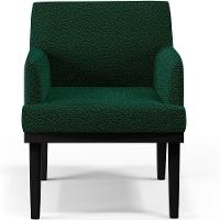 Kit 04 Poltronas Base Preto Beatriz W01 Bouclê Verde - 6