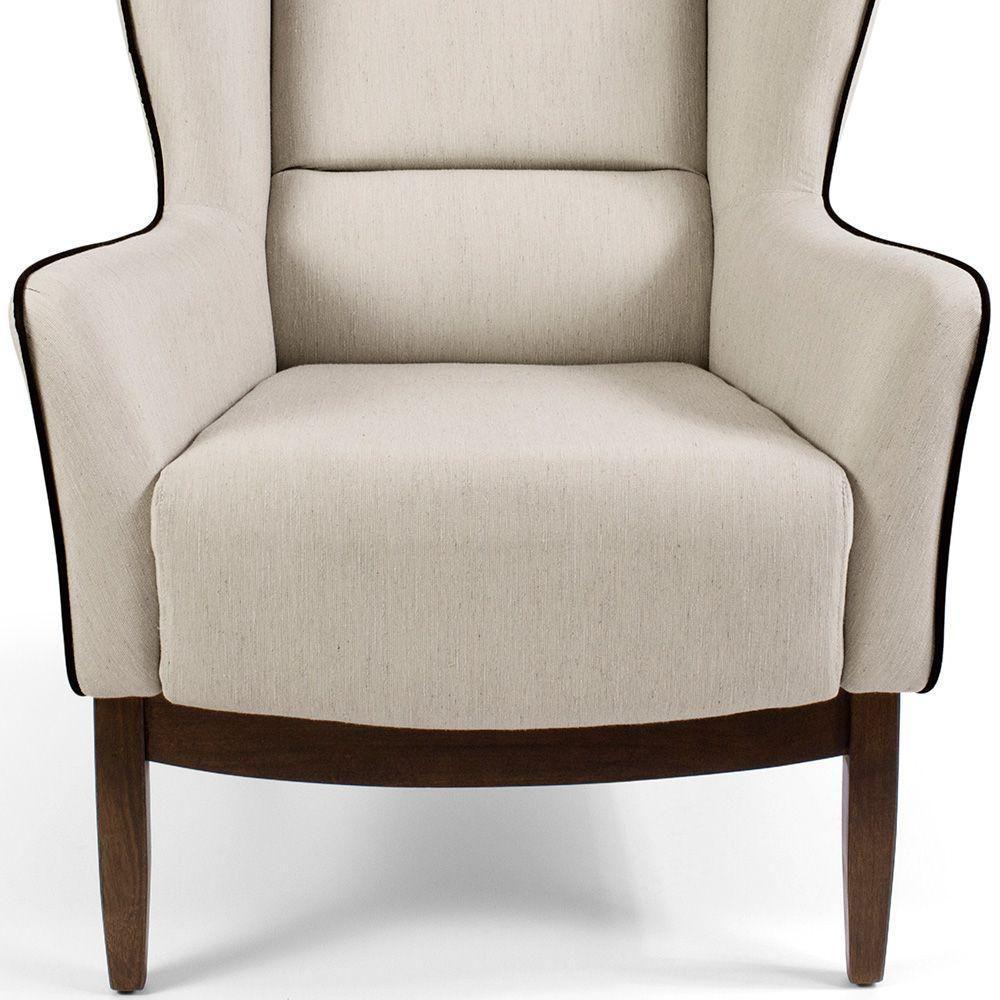 Kit 02 Poltronas Milena D02 Algodão Poliéster Bege C-392 - 3