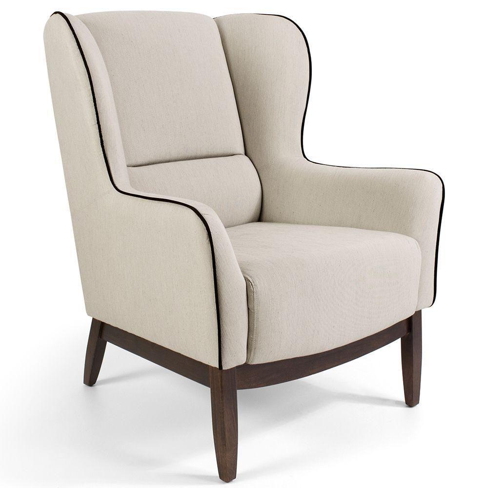 Kit 02 Poltronas Milena D02 Algodão Poliéster Bege C-392 - 5