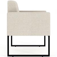 Kit 04 Poltronas Base Fixa Metal Helô L02 Linho Champagne - 5