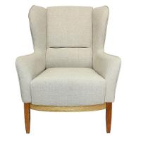 Kit Poltrona Com Puff Linho Bege A-184 Corano Marrom - 7