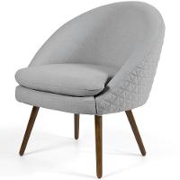 Kit 02 Poltronas Pés Palito Rafa D02 Tressê Cinza D-315 - 6