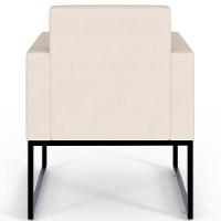 Kit 04 Poltronas Base Fixa De Metal Helô L02 Suede Bege - 2