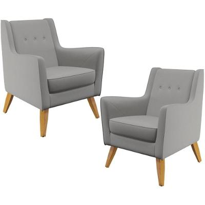 Kit 02 PoltronasTaroba D02 Cinza Escuro C-416