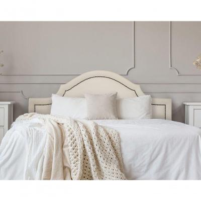 Cabeceira Queen Luxo 160X60 Off White Tachas Fumê