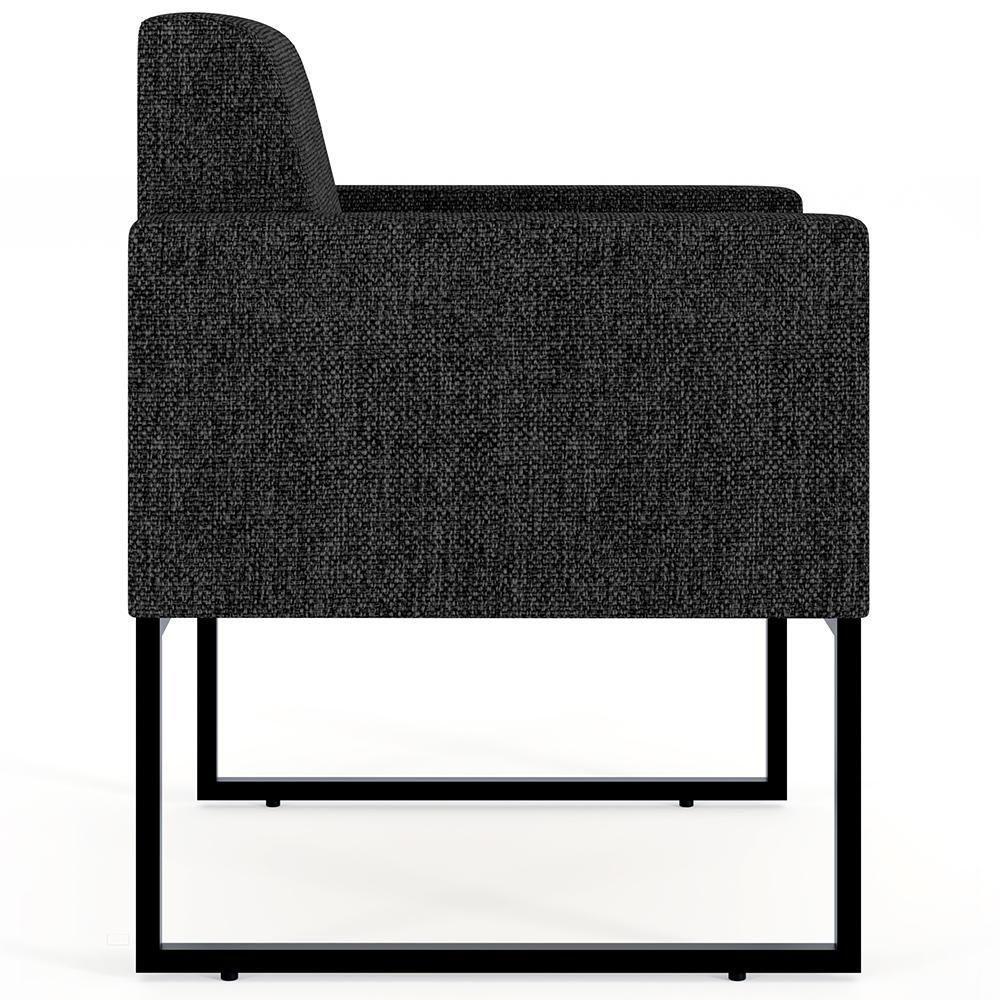 Kit 04 Poltronas Base Fixa Metal Helô L02 Linho Chumbo - 5