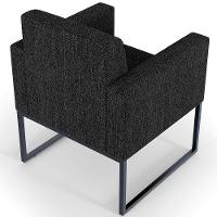 Kit 04 Poltronas Base Fixa Metal Helô L02 Linho Chumbo - 3